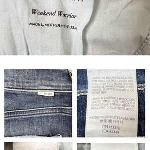 Mother jeans mid rise dazzler ankle fray jeans waist size 28